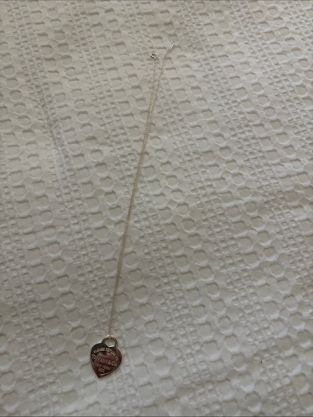 Tiffany & Co. Silver Necklace with Heart Tag Pendant - Picture 2 of 4